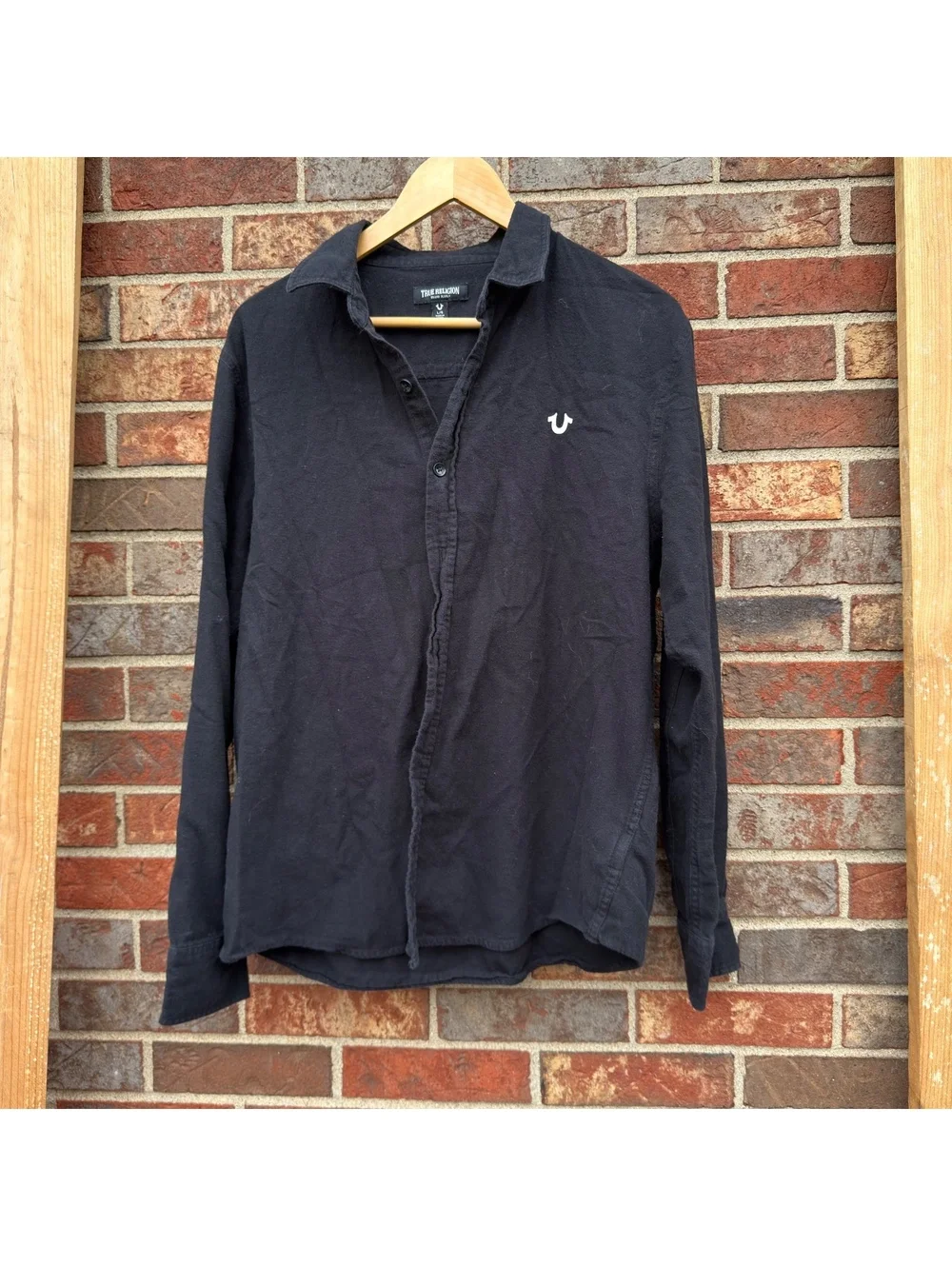 y2k True Religion grunge full button streetwear long sleeve